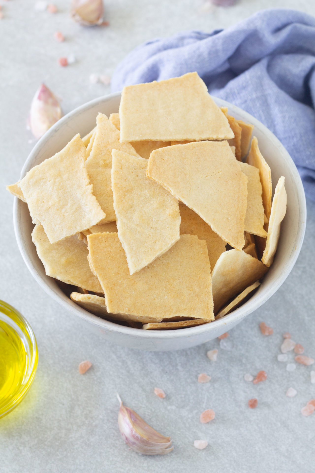 bowl of homemade crispy crackers