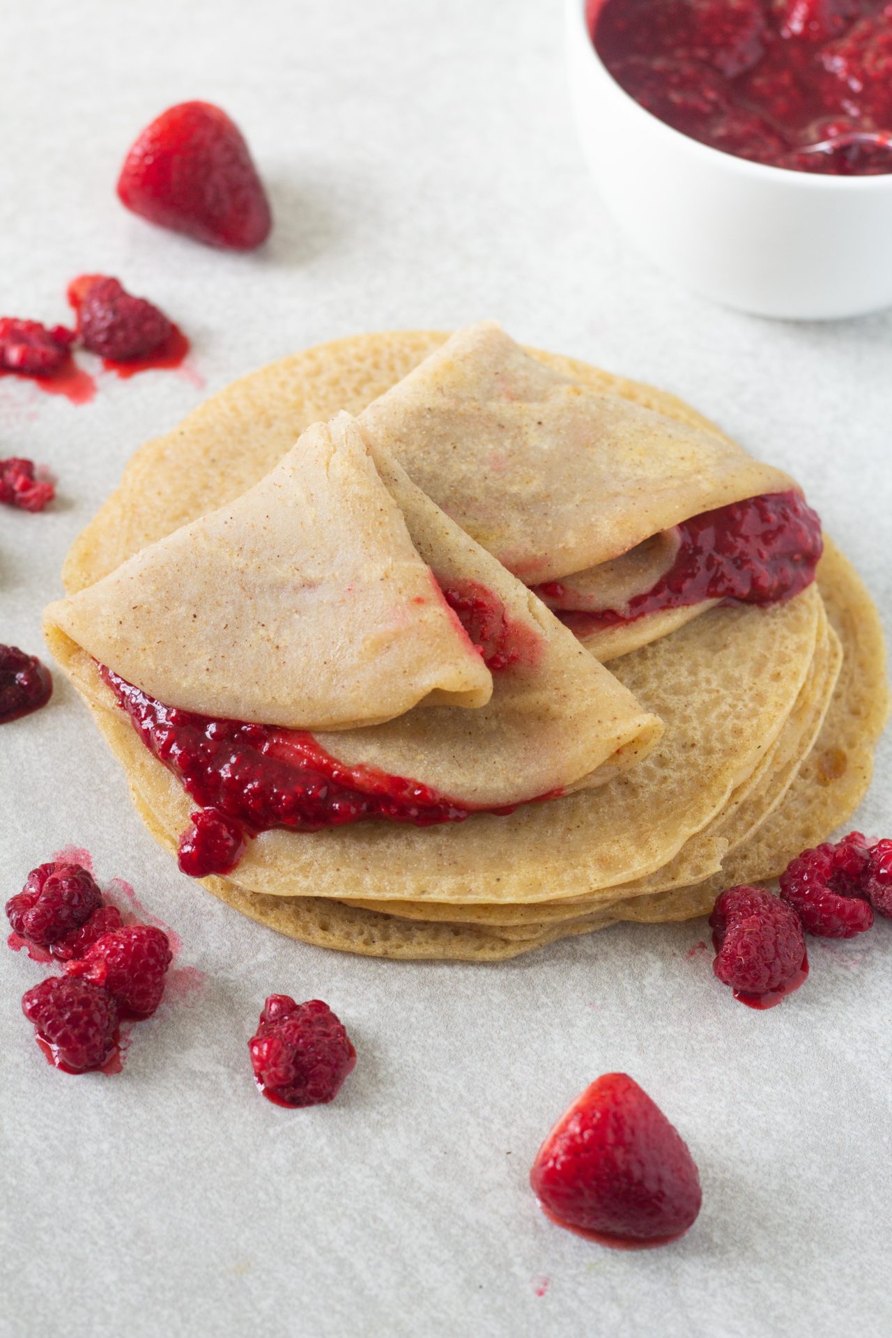 crepes with berry compote
