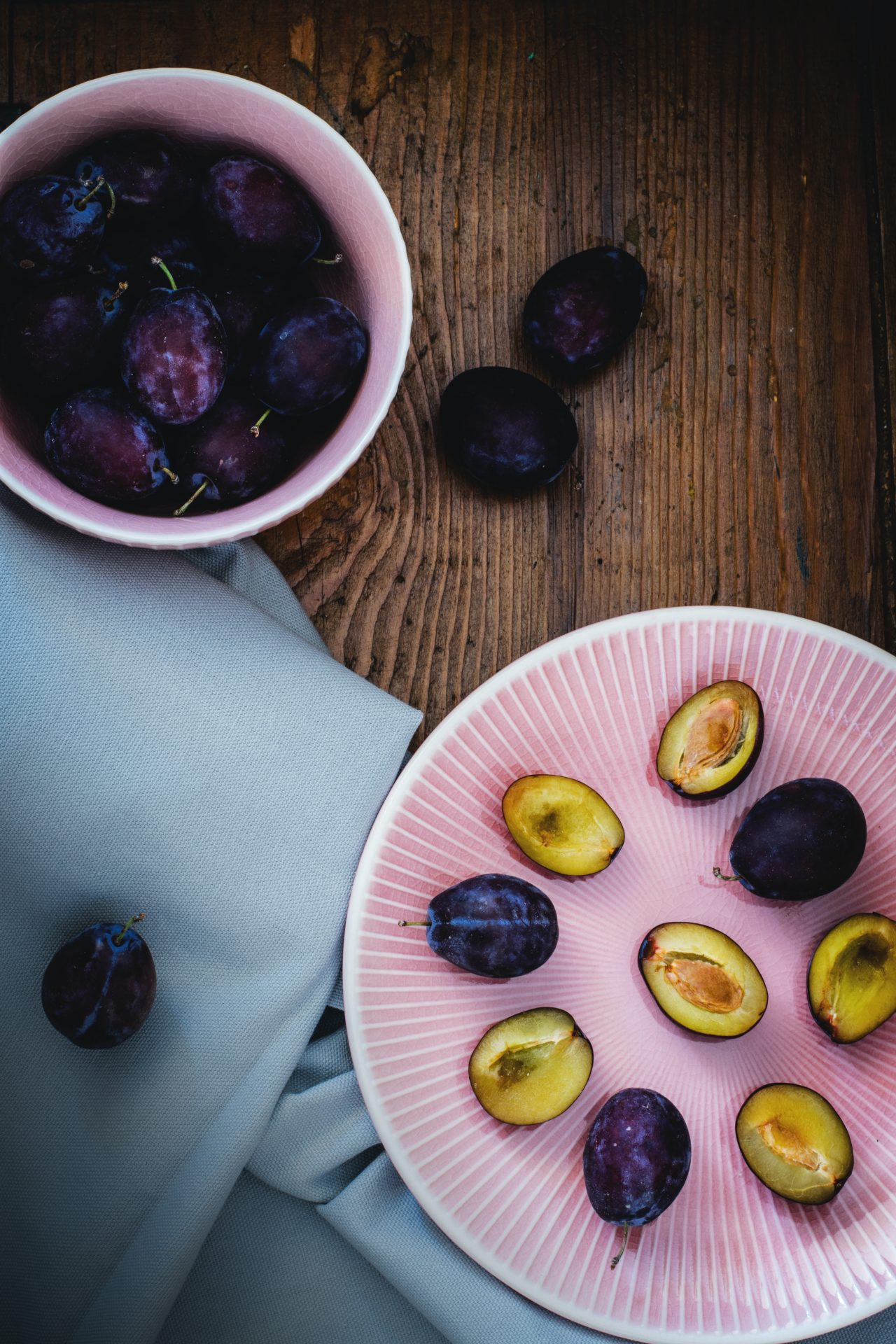 prune plums on a plate