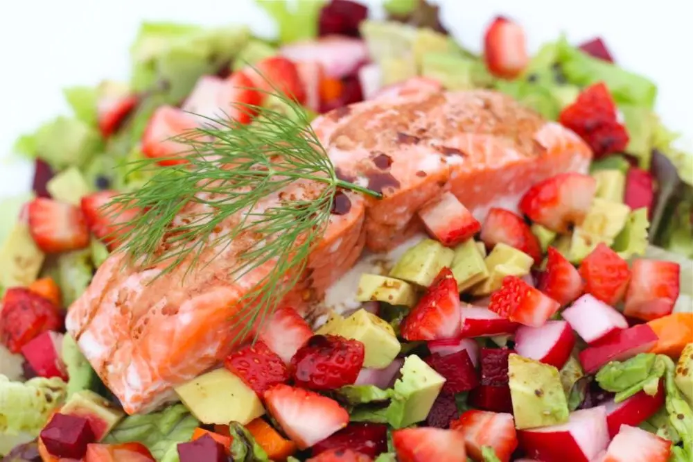 Broiled Salmon Summer Salad — AIP Paleo recipe