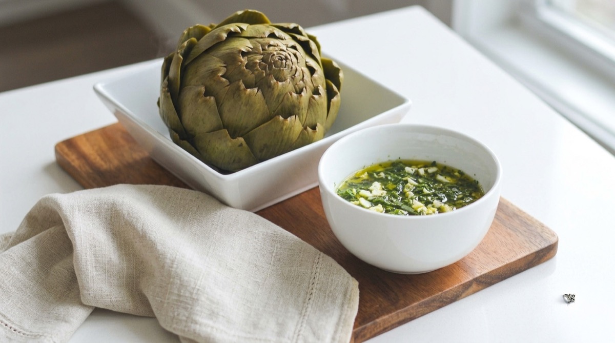 Artichoke with Herb Dip