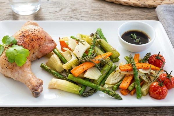 Juicy Chicken with Roasted Spring Vegetables