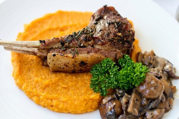 Rosemary Crusted Lamb Chop Holiday Meal