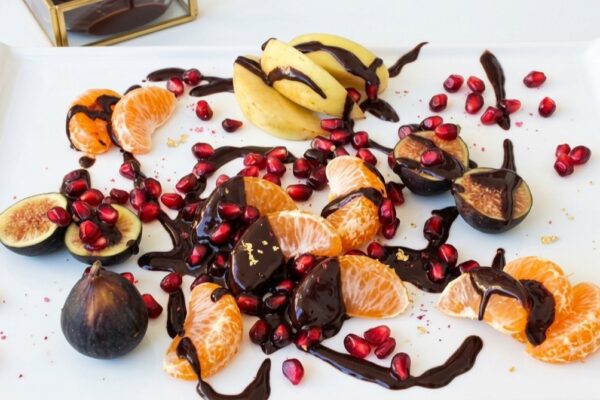 Winter Fruits with Chocolate Sauce